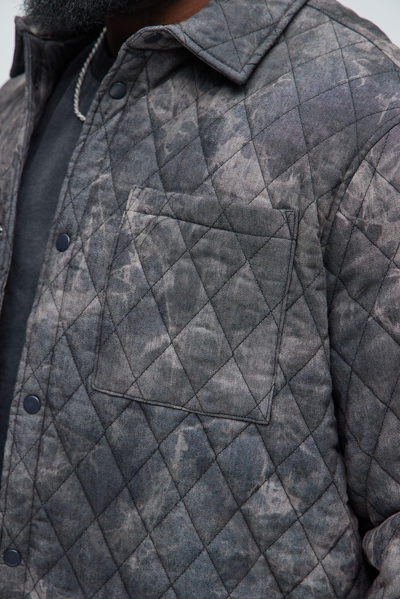 Bayswater Vintage Quilted Button Up Shirt - Black/combo Product Image