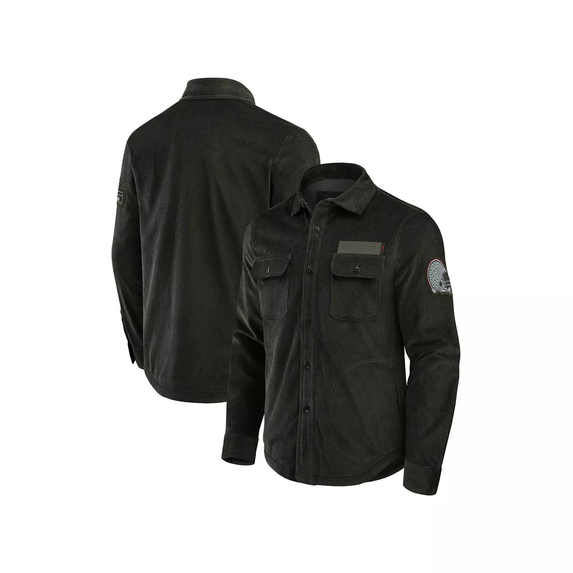 Men's Darius Rucker Collection by Fanatics Olive Ohio State Buckeyes Corduroy Full-Button Shacket, Size: XL, Team Product Image