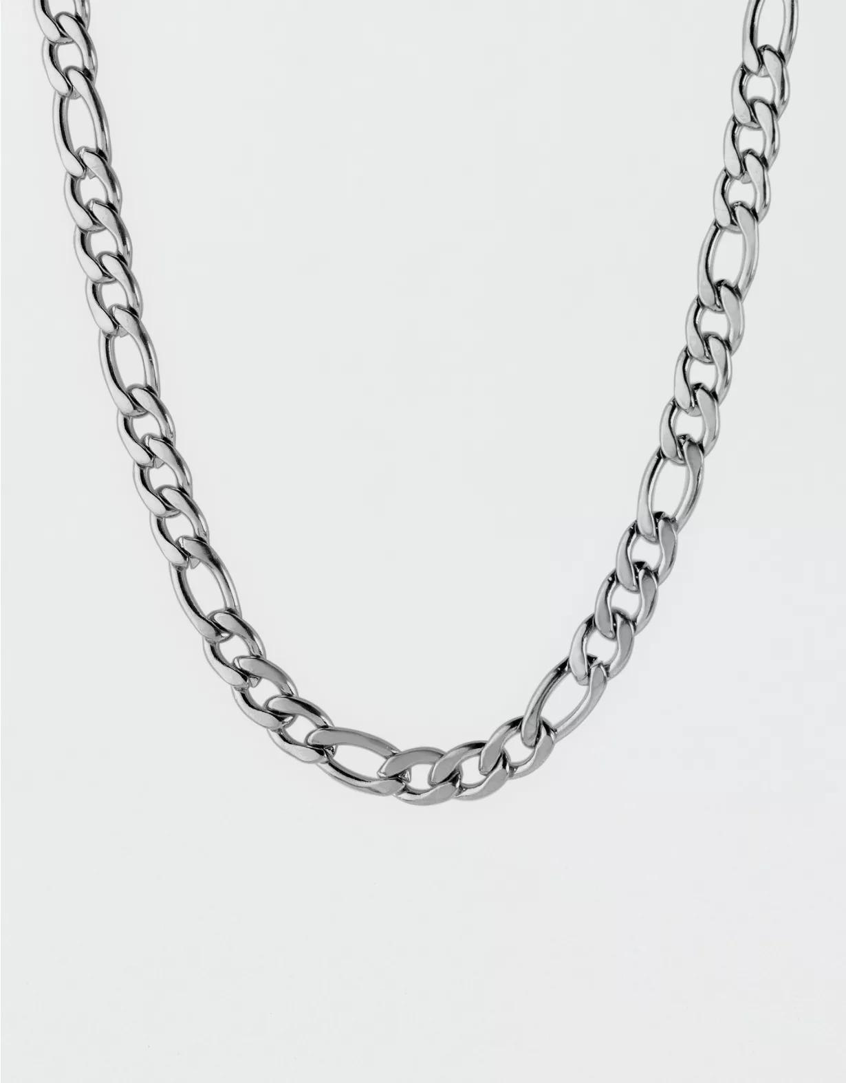 West Coast Jewelry Polished Stainless Steel Figaro Chain Necklace Product Image