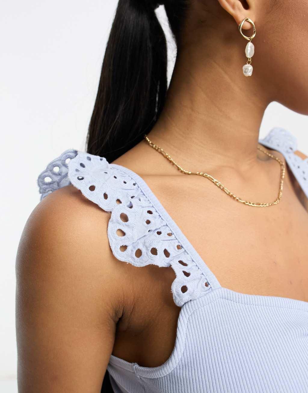 Miss Selfridge eyelet tie front bodycon dress Product Image