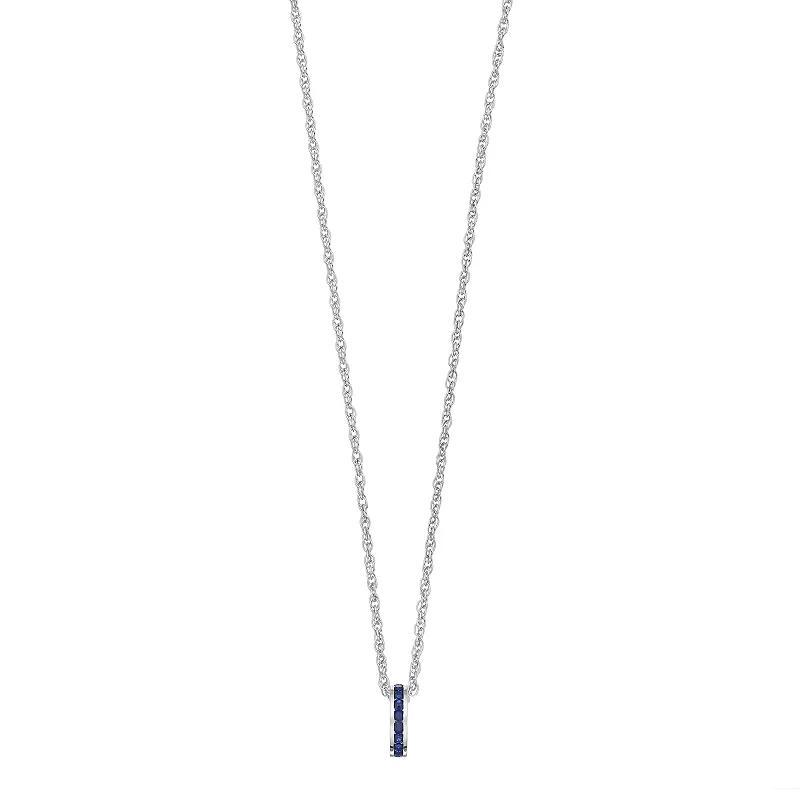 Traditions Jewelry Company Sterling Silver Channel-Set White Topaz Birthstone Pendant Necklace, Womens Product Image