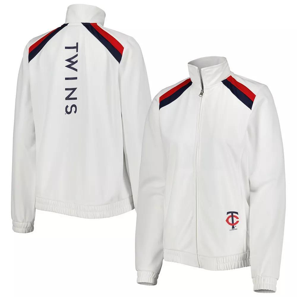 Women's G-III 4Her by Carl Banks White Minnesota Twins Red Flag Full-Zip Track Jacket, Size: 2XL Product Image