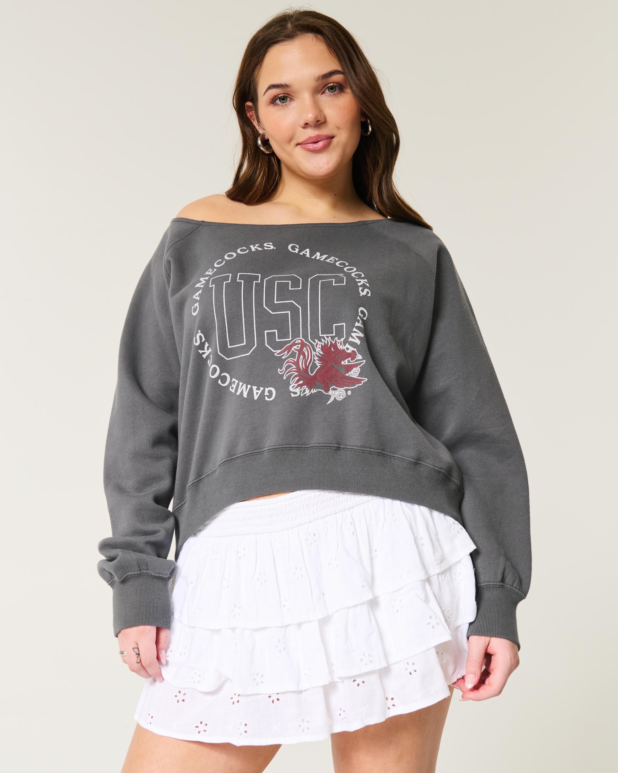 Easy Off-the-Shoulder NYC Graphic Sweatshirt Product Image