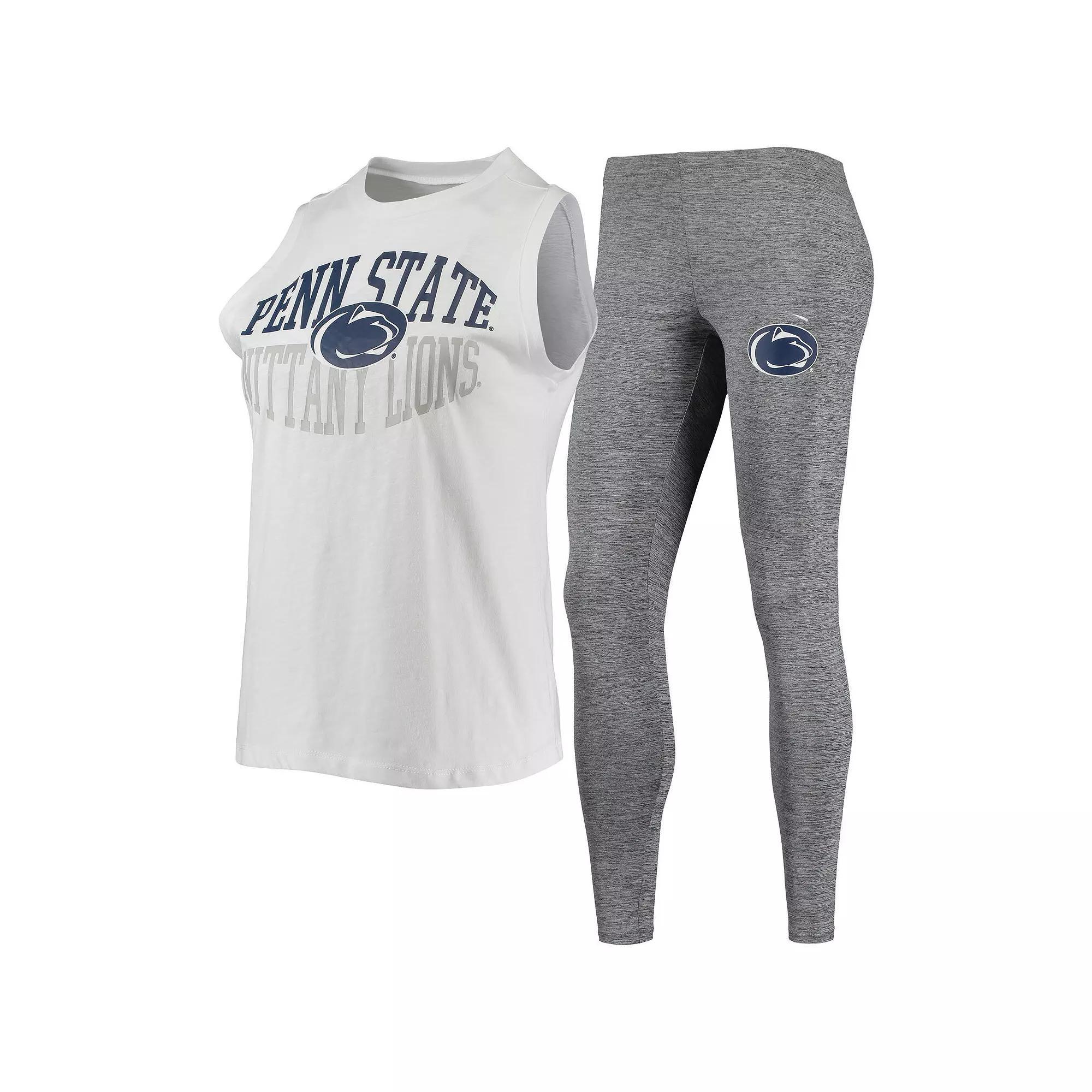 Women's Concepts Sport Charcoal/White Penn State Nittany Lions Tank Top & Leggings Sleep Set, Size: XL Product Image