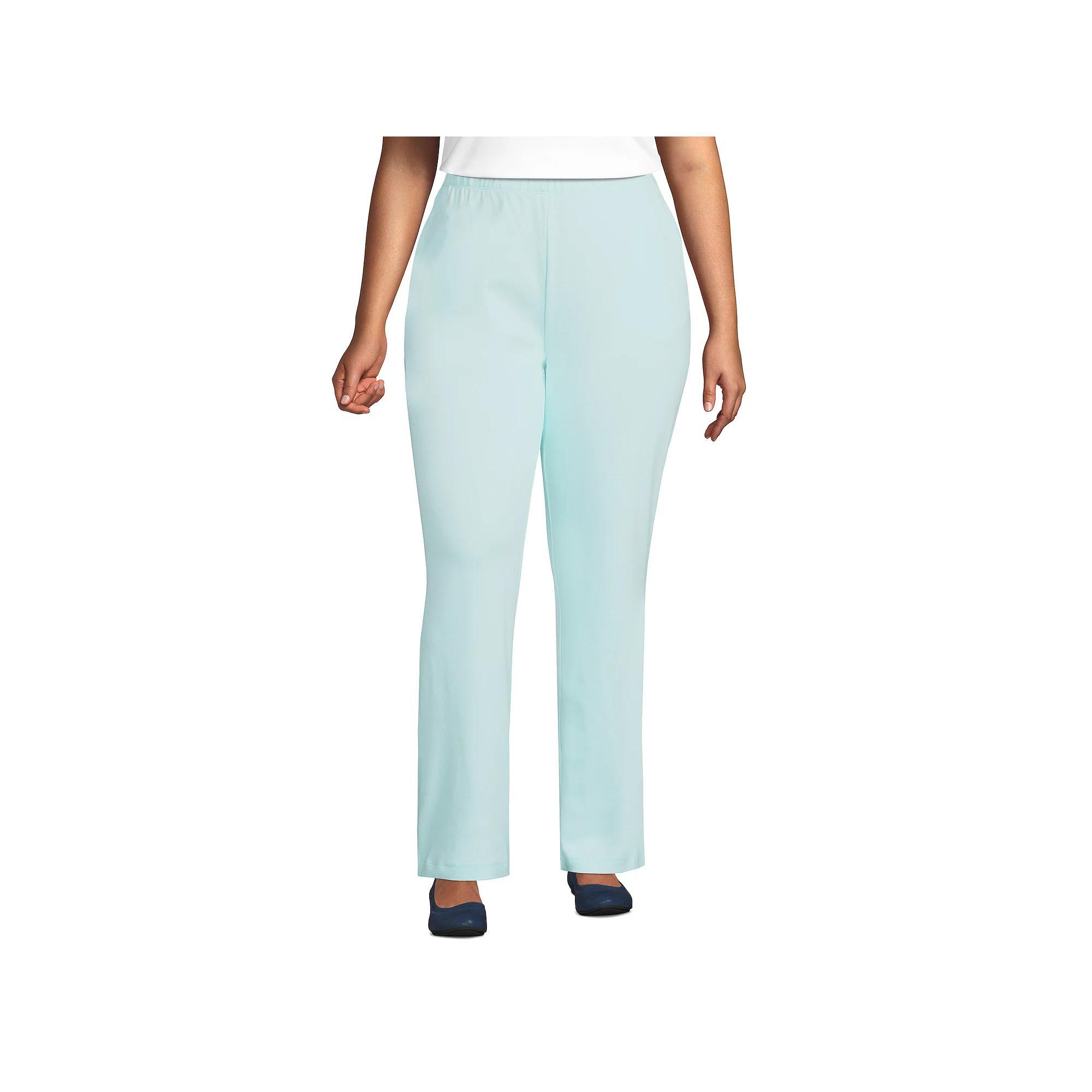 Plus Size Lands' End Sport Knit High-Waist Pull-On Pants, Women's, Size: 3XL, Dark Grey Product Image