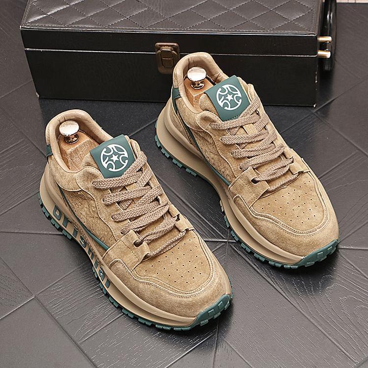 Lettering Lace-Up Sneakers Product Image