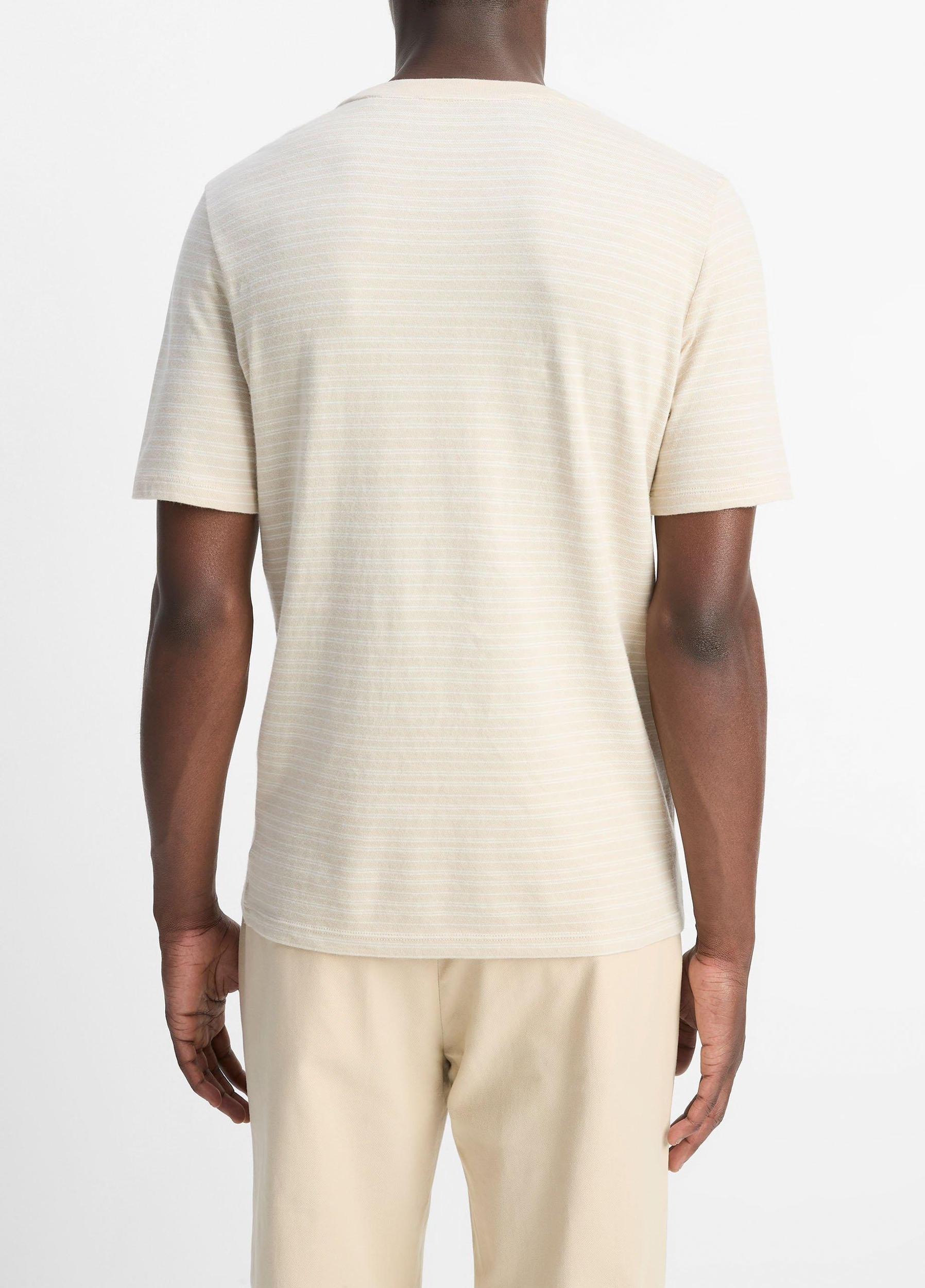 Striped Loose-Knit Cotton T-Shirt Product Image