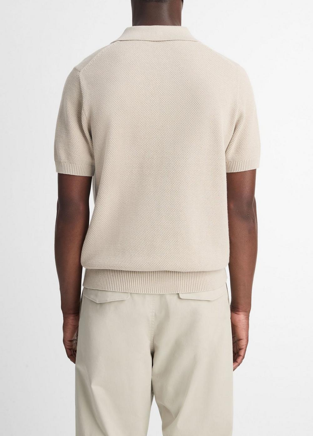 Mens Piqu-Knit Cotton Polo Sweater, Light Coastal Blue, Size XL Vince Product Image