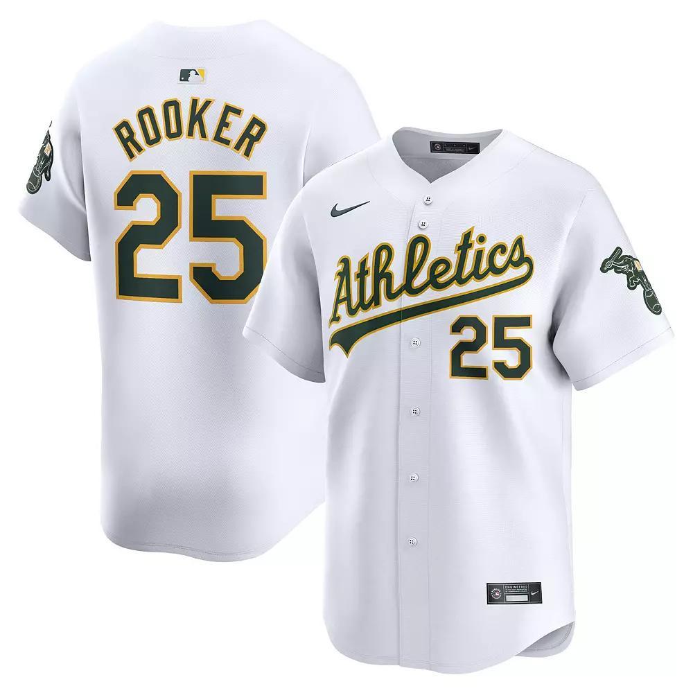 Men's Nike Brent Rooker White Oakland Athletics Home Limited Player Jersey, Size: Small Product Image