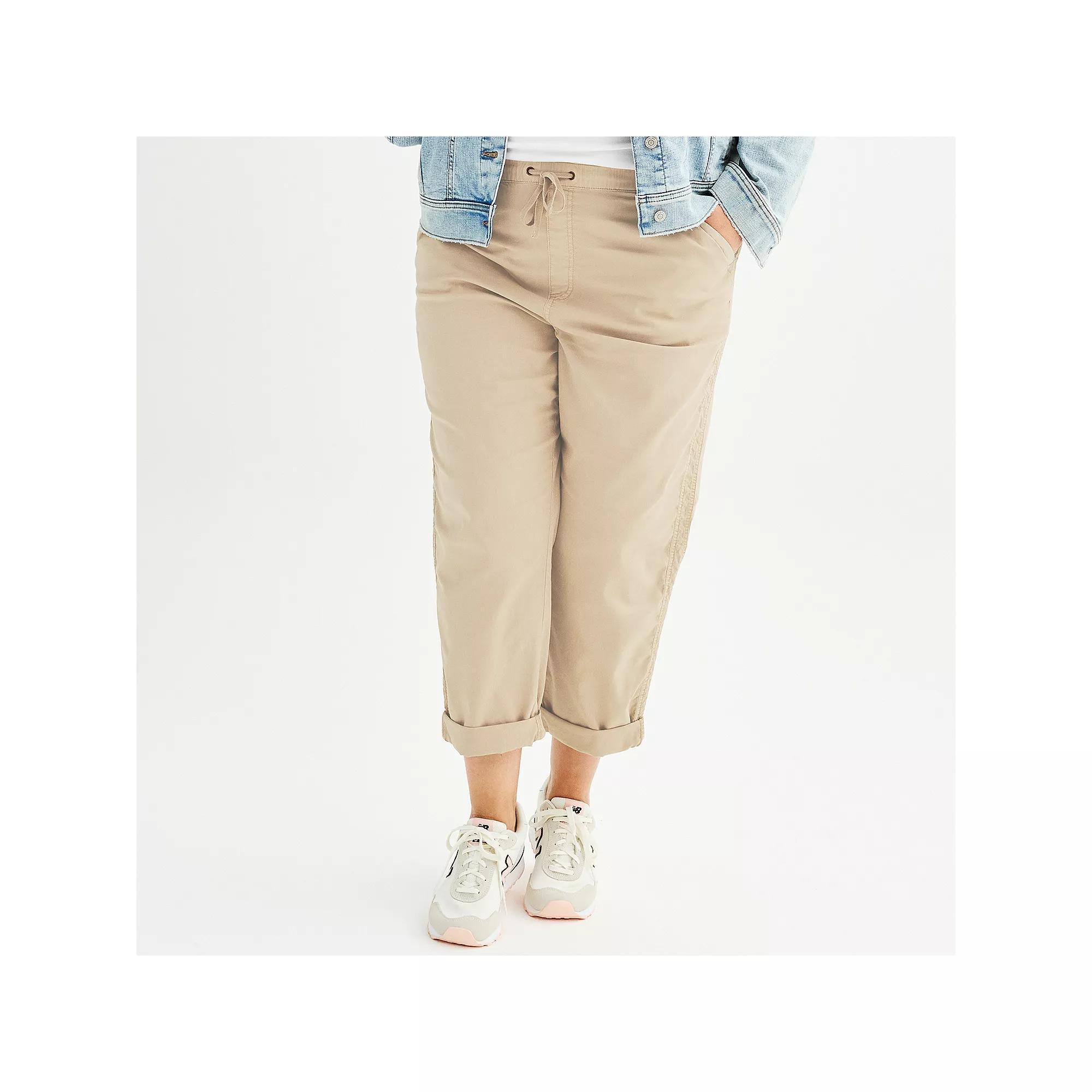 Plus Size Sonoma Goods For Life® Easy Paper Bag Waist Capri, Women's, Size: 5XL, Trinity Gray Product Image