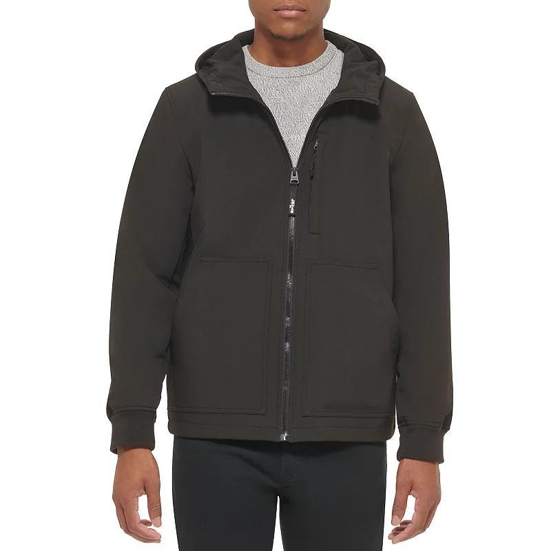 Men's Levi's® Softshell Utility Hooded Jacket, Size: Medium, Black Product Image