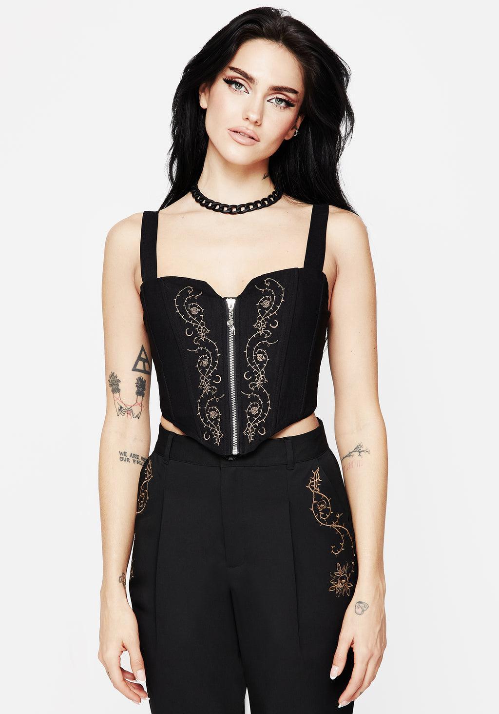 Rosethorn Embroidered Corset Top Product Image