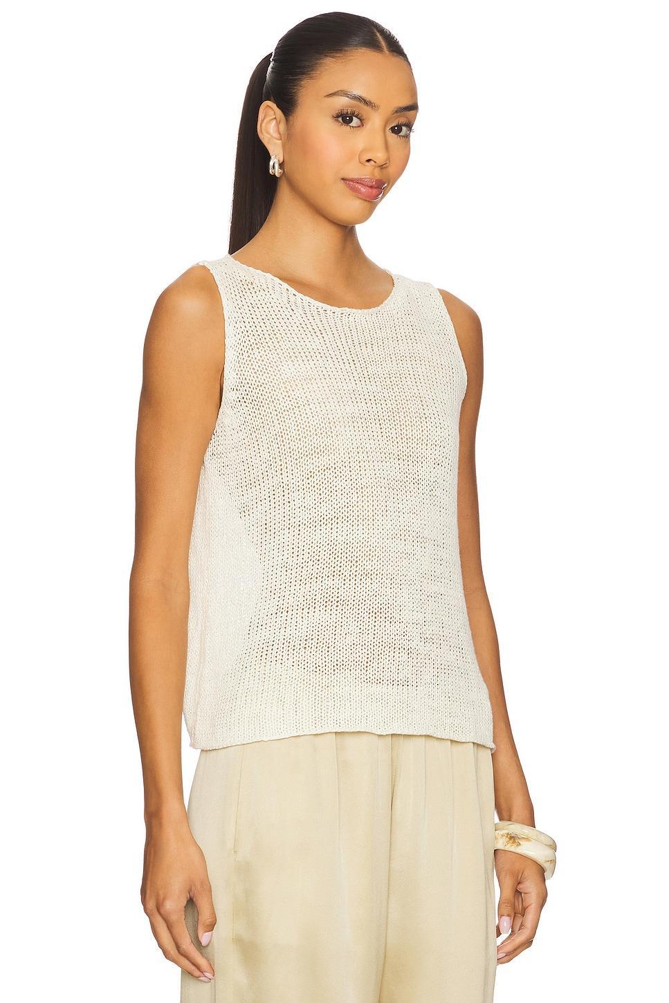 Linen Open Knit Tank Top Enza Costa Product Image