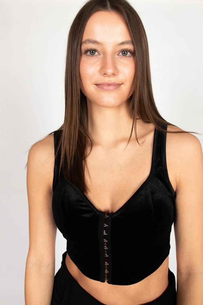 Velvet Hook & Eye Crop Top Product Image