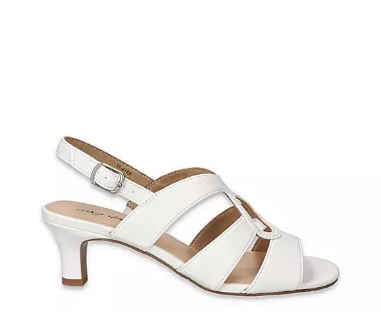 Easy Street Zella Slingback Women's Heeled Sandals, Size: 6.5 Wide, White Product Image
