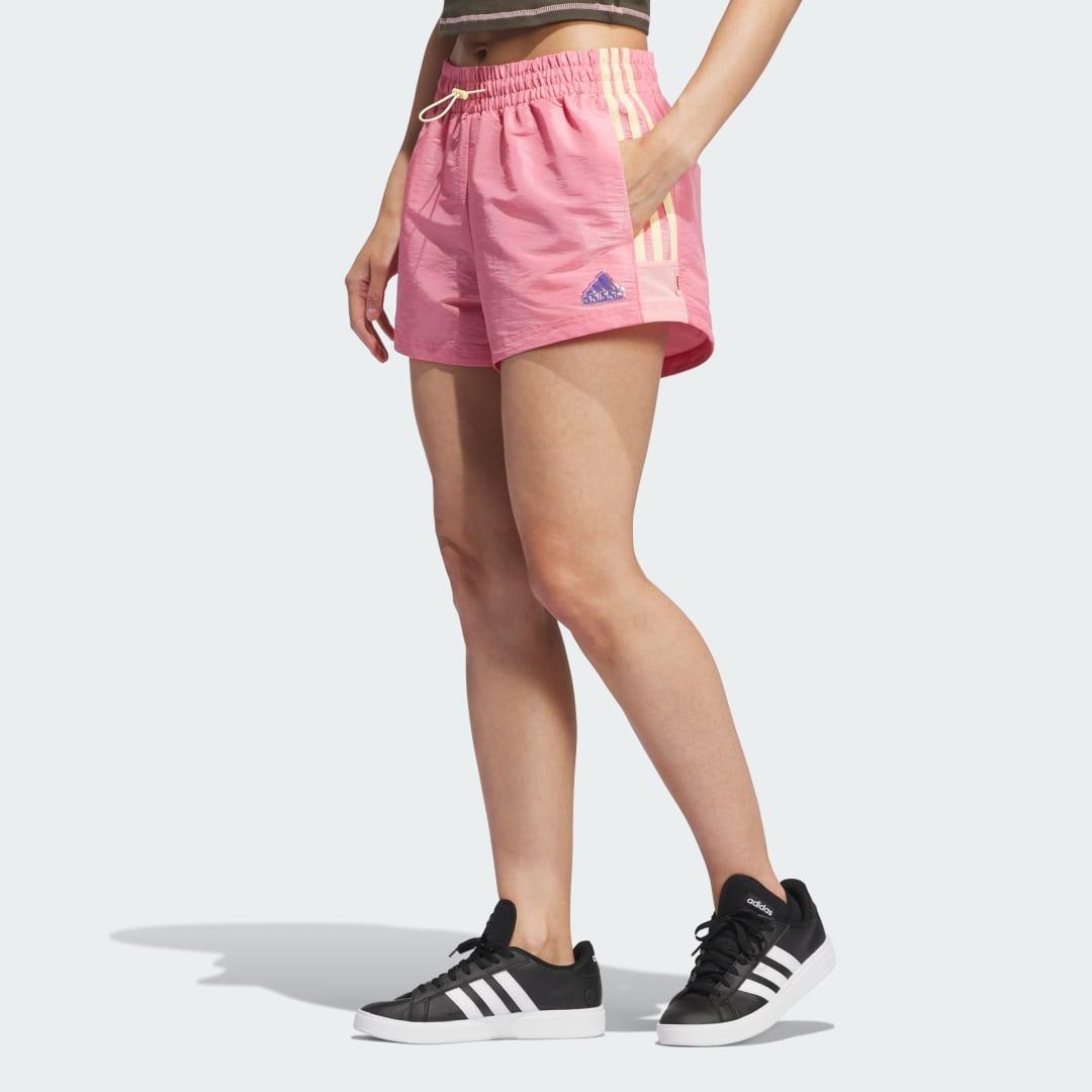 adidas Sunglass Pack Woven Shorts Semi Pink Spark XS Womens Product Image