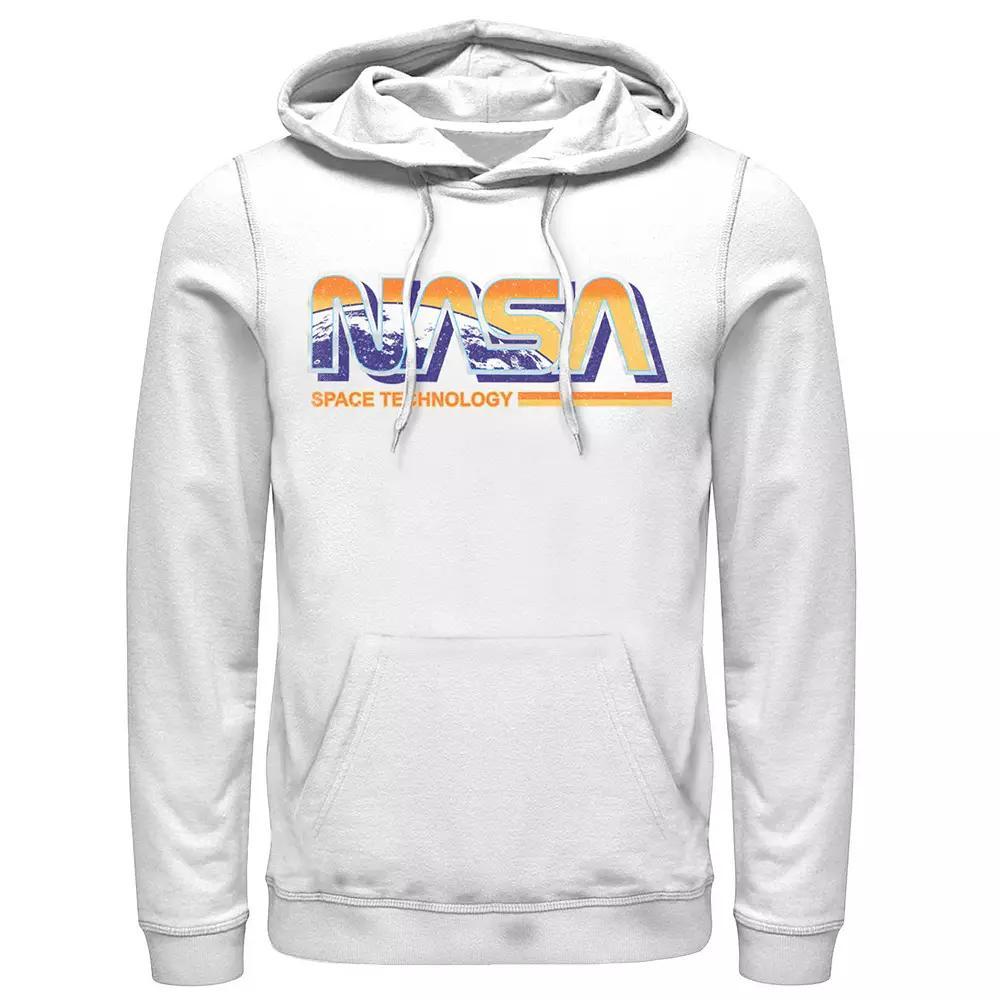 Men's NASA Space Technology Retro Rainbow Logo Hoodie, Size: XL, Athletic Grey Product Image