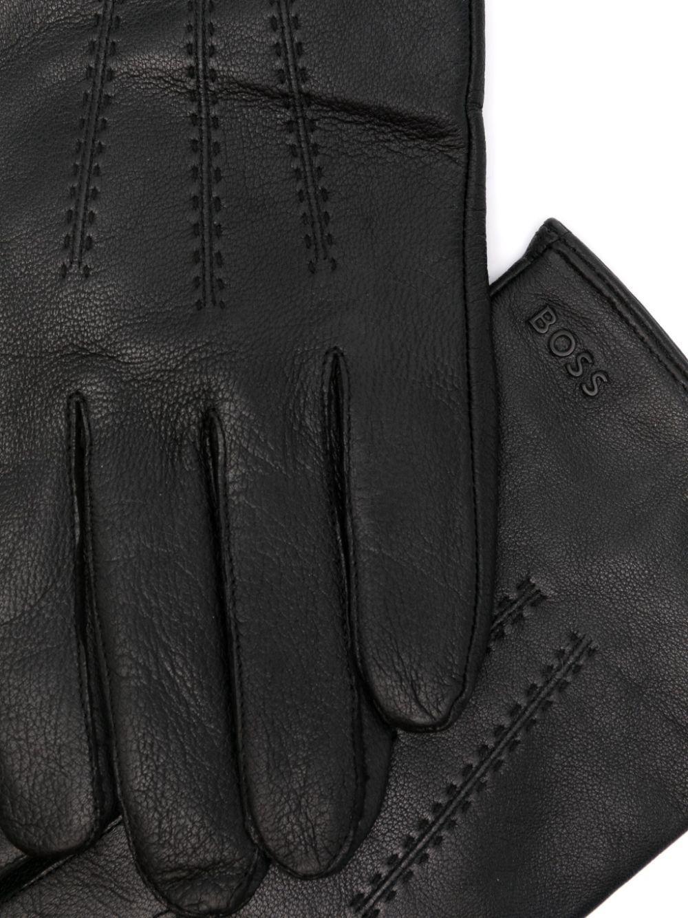 HUGO BOSS Leather Gloves In Brown Product Image