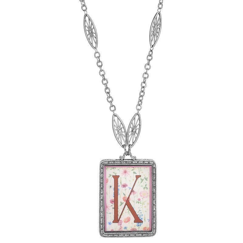 1928 Floral Motif Initial Pendant, Women's, G Product Image