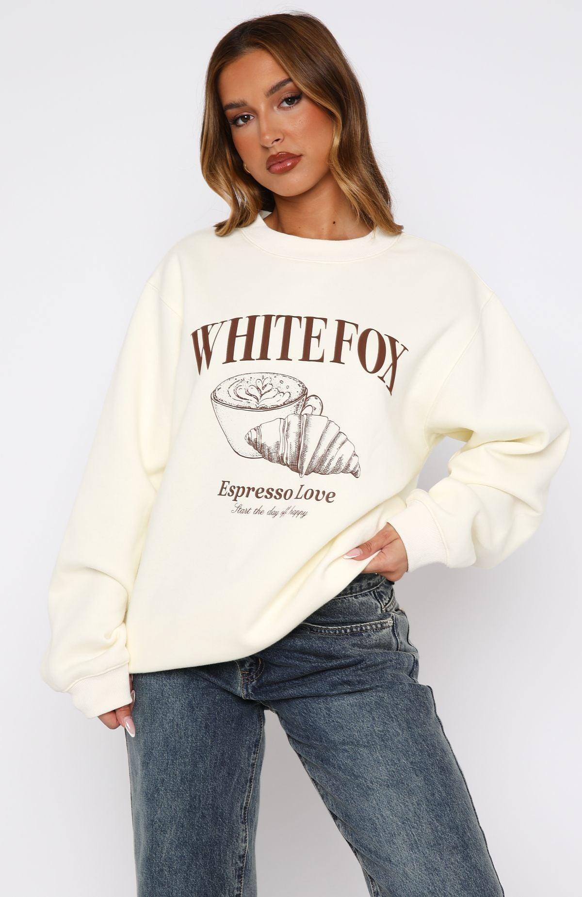 Espresso Love Oversized Sweater Off White Product Image