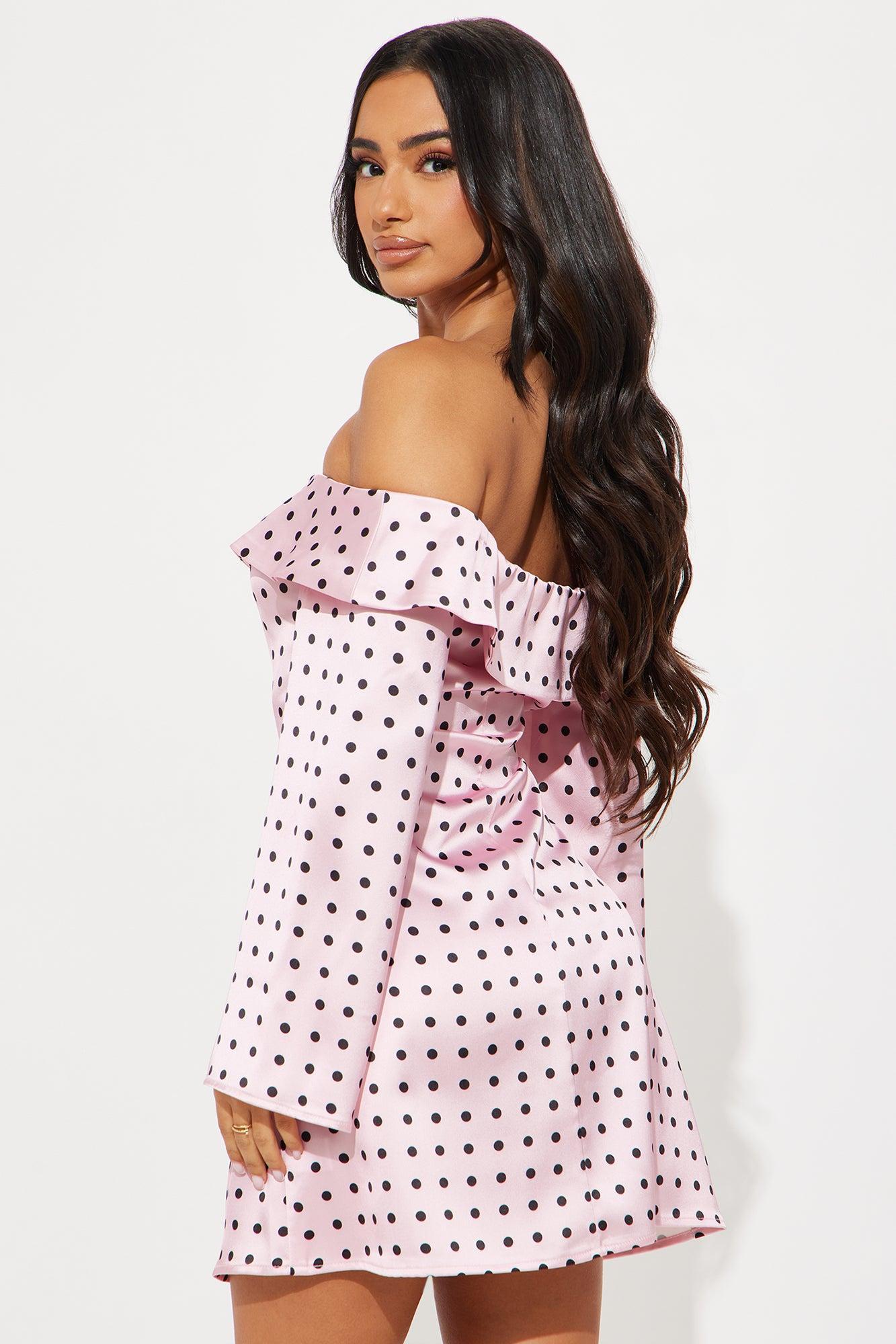 Marisol Polka Dot Mini Dress - Blush/combo Product Image