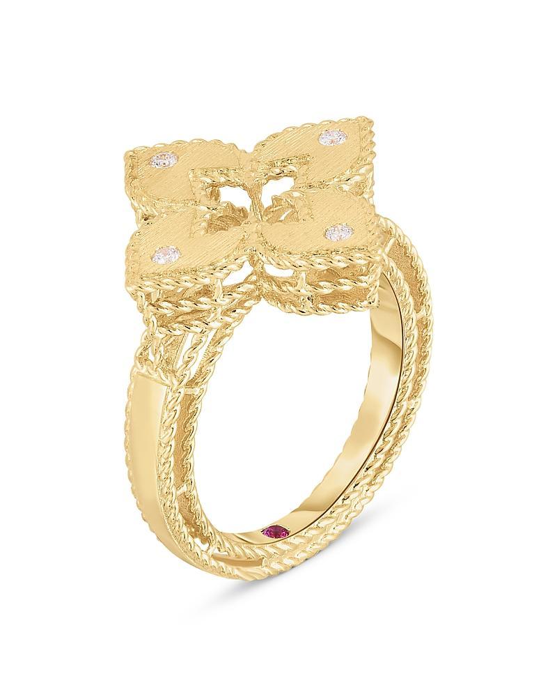 Roberto Coin 18K Yellow Gold Venetian Princess Diamond Quatrefoil Ring Product Image