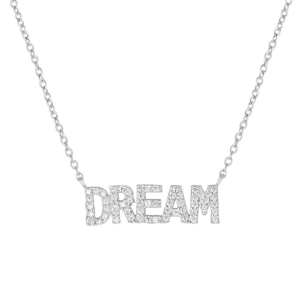 Sunkissed Sterling "Dream" Cubic Zirconia Necklace, Women's, Silver Tone Product Image