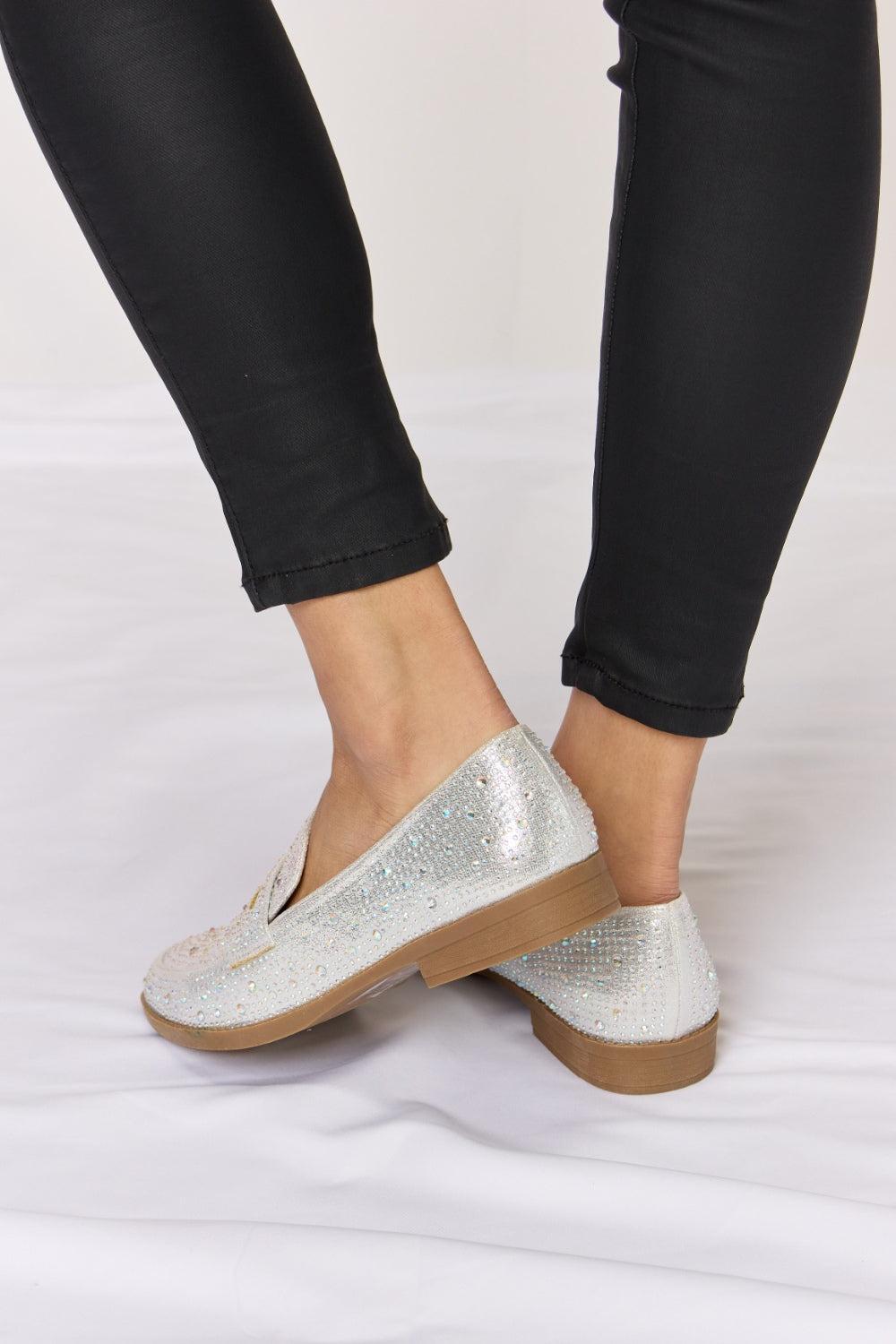 Forever Link Rhinestone Point Toe Loafers Product Image
