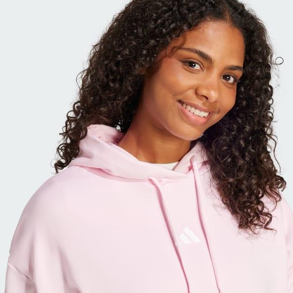 Women's adidas Essentials 3-Stripes French Terry Sportswear Hoodie, Size: XL, Black White Product Image