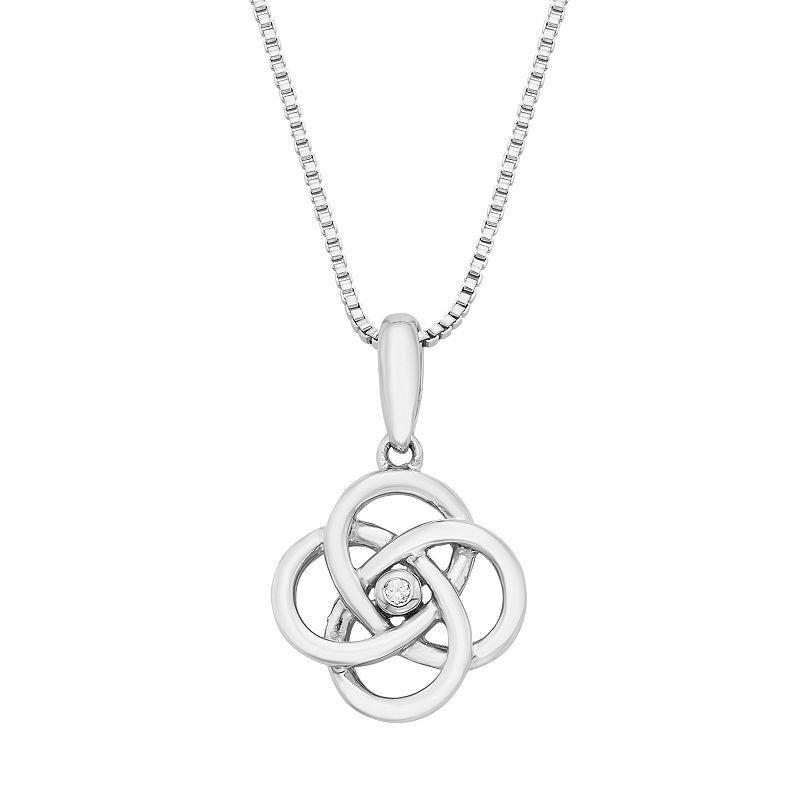 Boston Bay Diamonds Sterling Silver Diamond Accent Celtic Knot Pendant Necklace, Women's, Size: 16", Grey Product Image