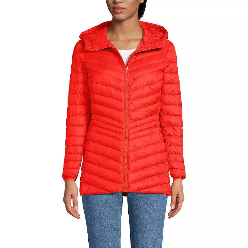 Petite Lands' End Wanderweight Ultralight Hooded Packable Down Jacket, Women's, Size: XS Petite, Black Product Image