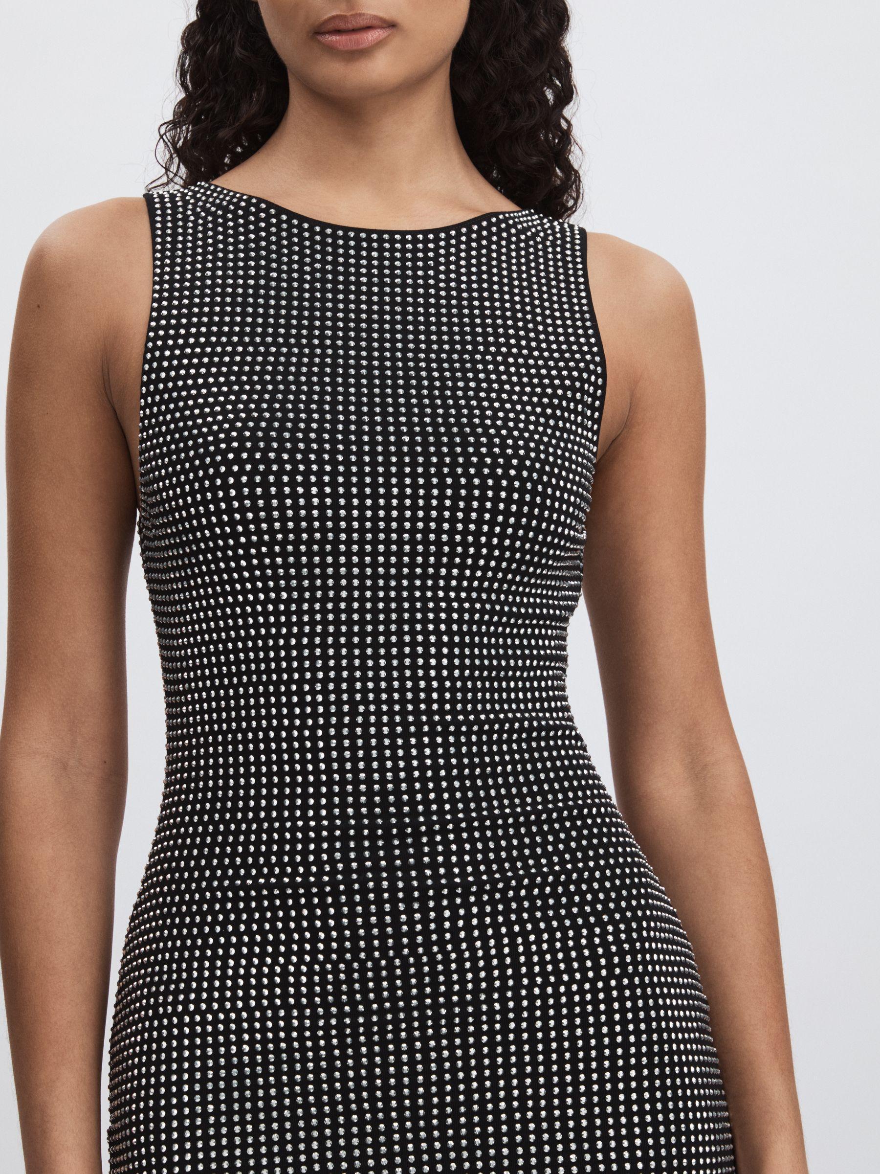 Good American Crystal Bodycon Dress in Black Product Image