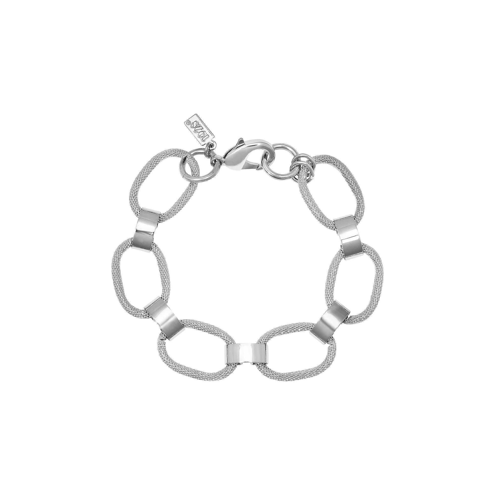 1928 Gold Tone Textured Large Link Bracelet, Womens Product Image