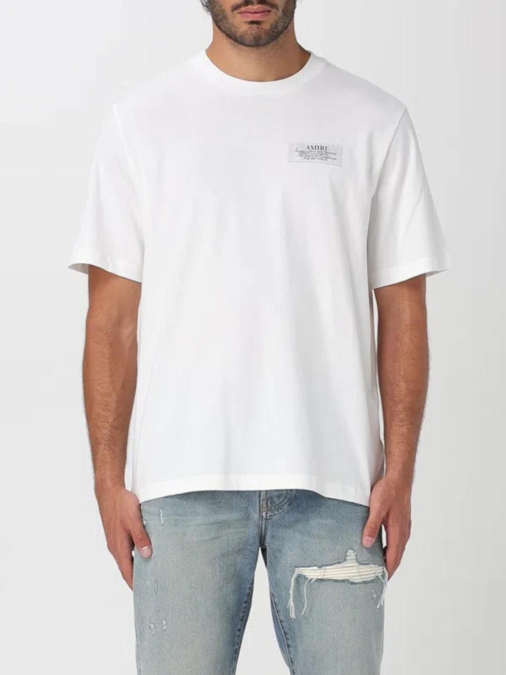 AMIRI Black Crewneck T-shirt With Logo Lettering On Front And Rear Product Image