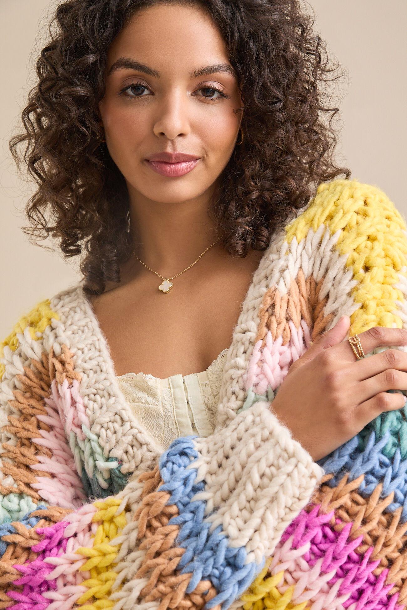 Edith Chunky Striped Cardigan Product Image