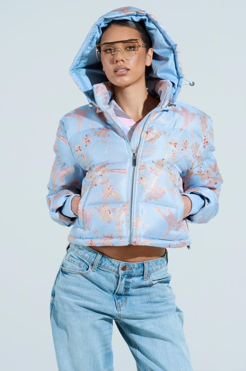 WINTER BLUES BROCADE PUFFER Product Image