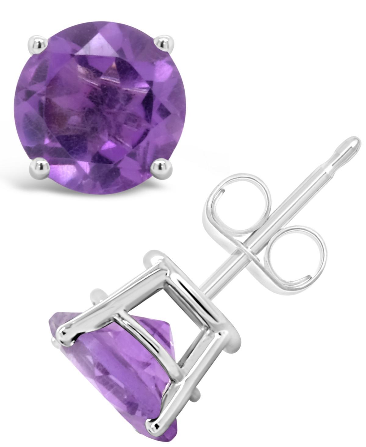 Celebration Gems Sterling Silver African Amethyst Stud Earrings, Women's, Purple Product Image