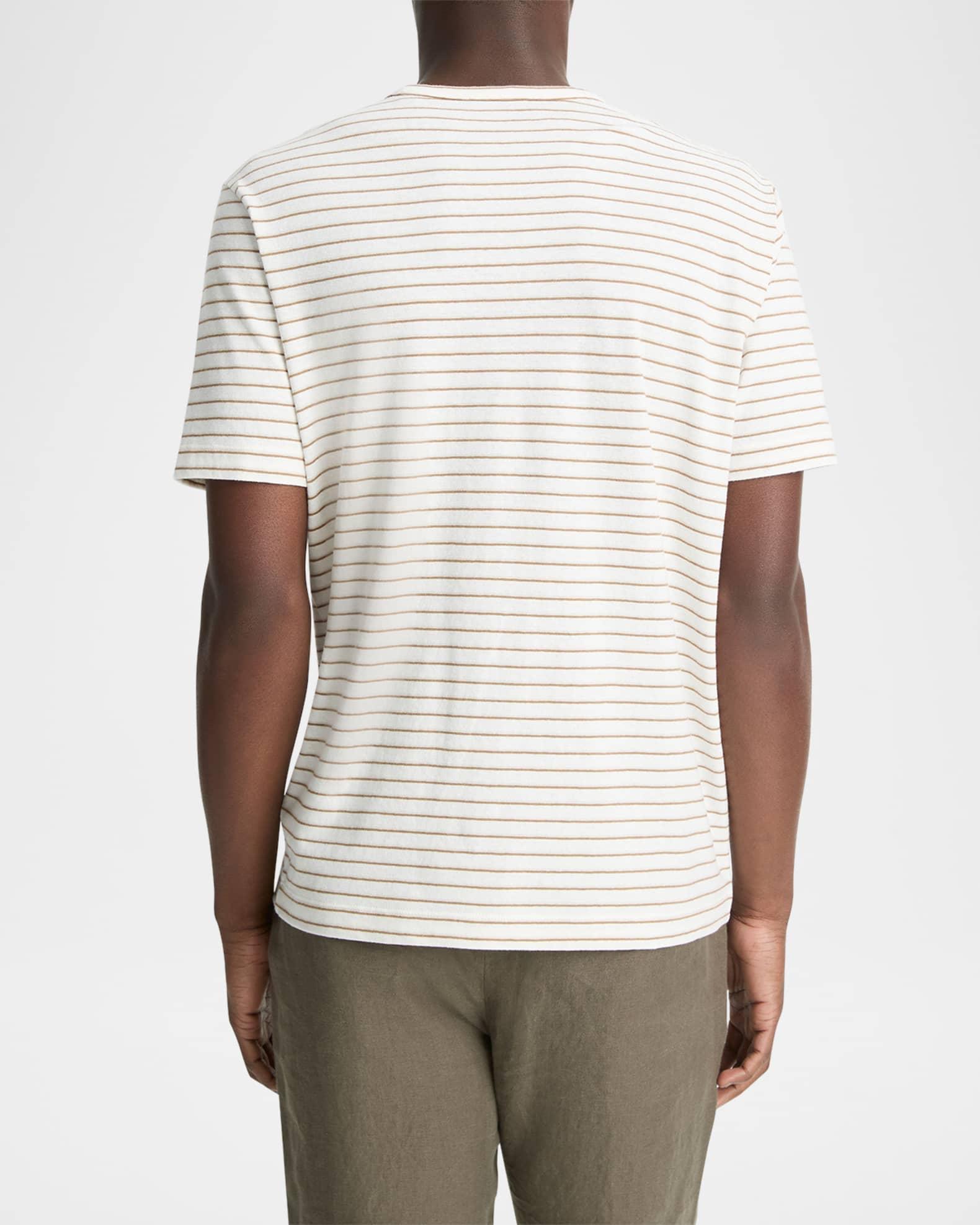 Men's Linen and Cotton Pinstripe Crewneck T-Shirt Product Image