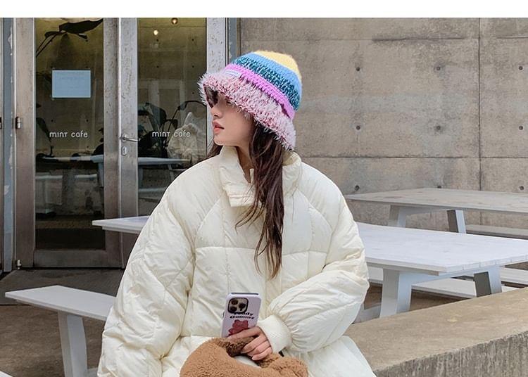 Plain Zip-Up Puffer Coat Product Image