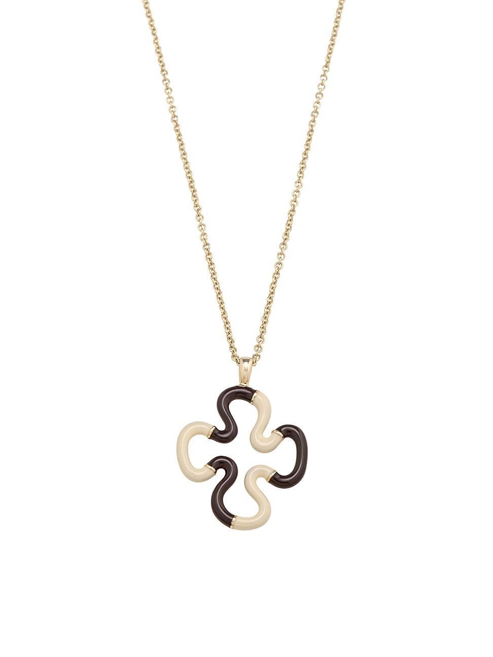 Womens B Color Goldtone & Enamel Flower Pendant Necklace Product Image