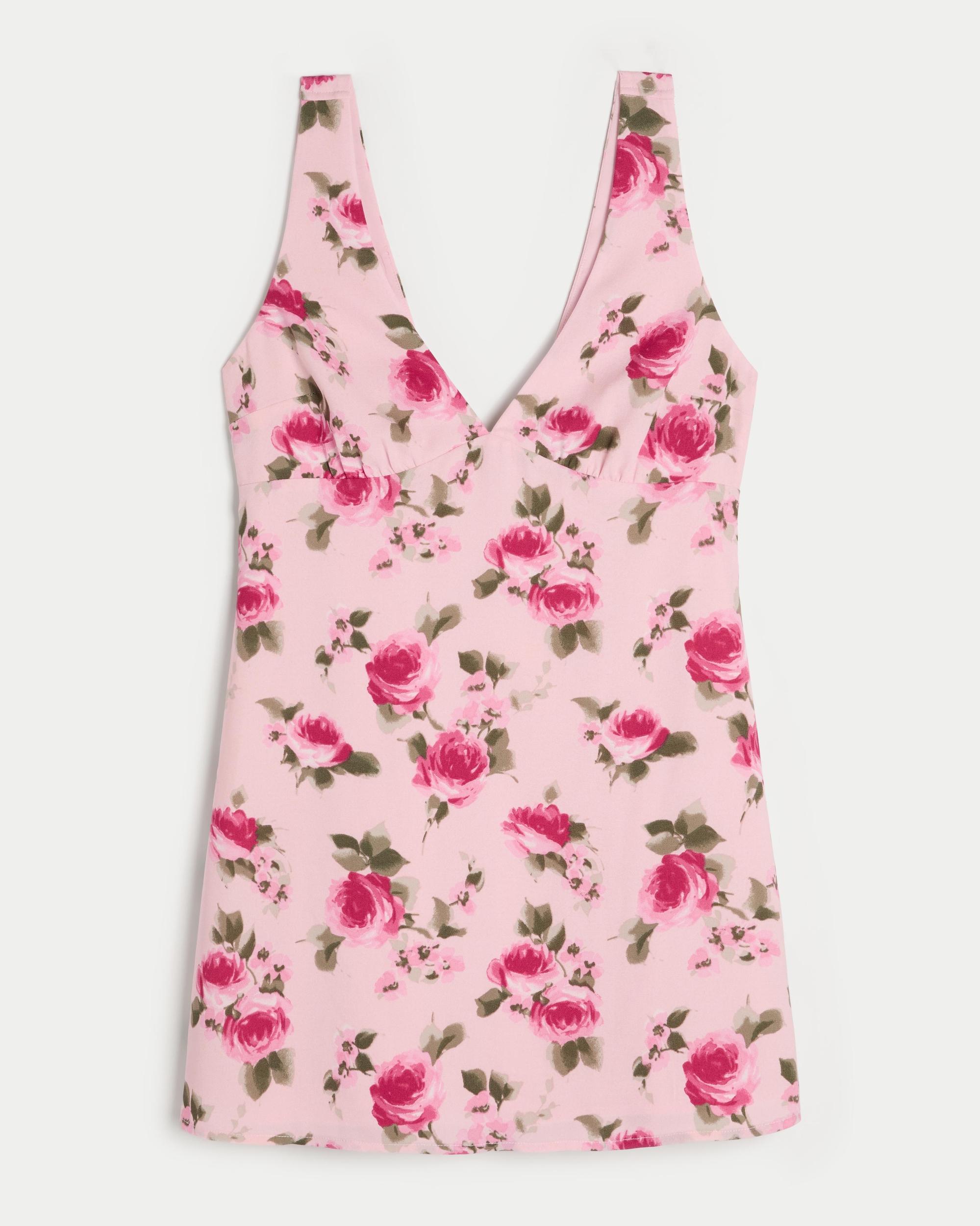 V-Neck Crepe Slip Dress Product Image
