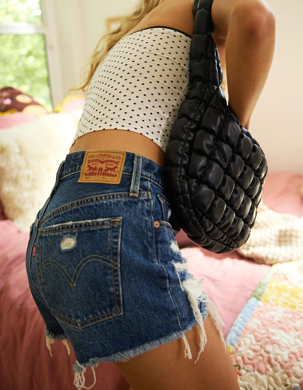 LEVI'S 501 High Rise Womens Denim Shorts - Blame Game - DARK INDIGO Product Image