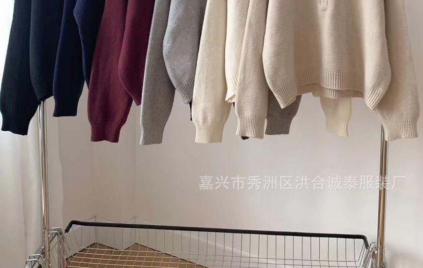 Half-Zip Plain Sweater Product Image