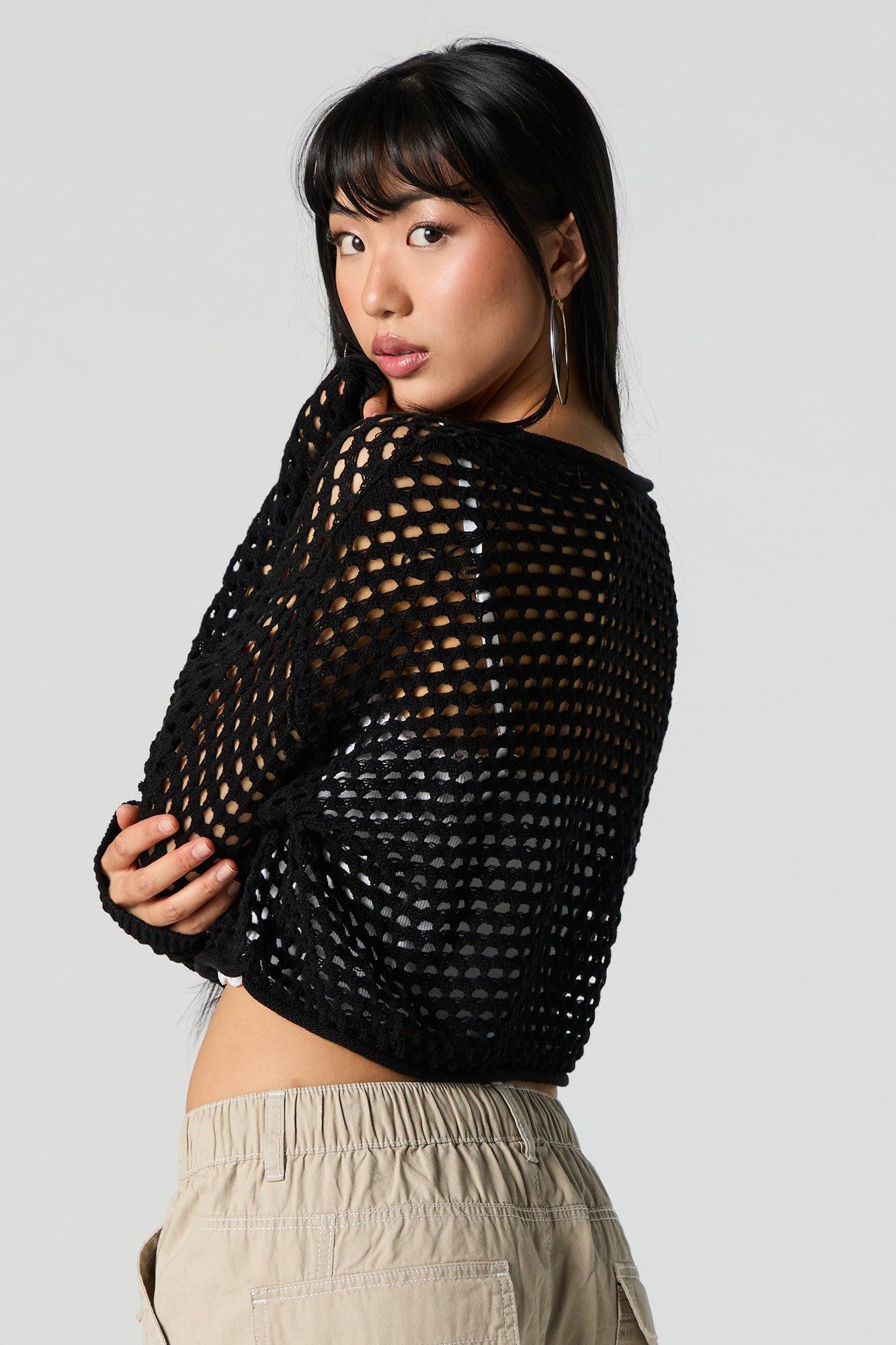 Wide Open Knit Cropped Sweater Female Product Image