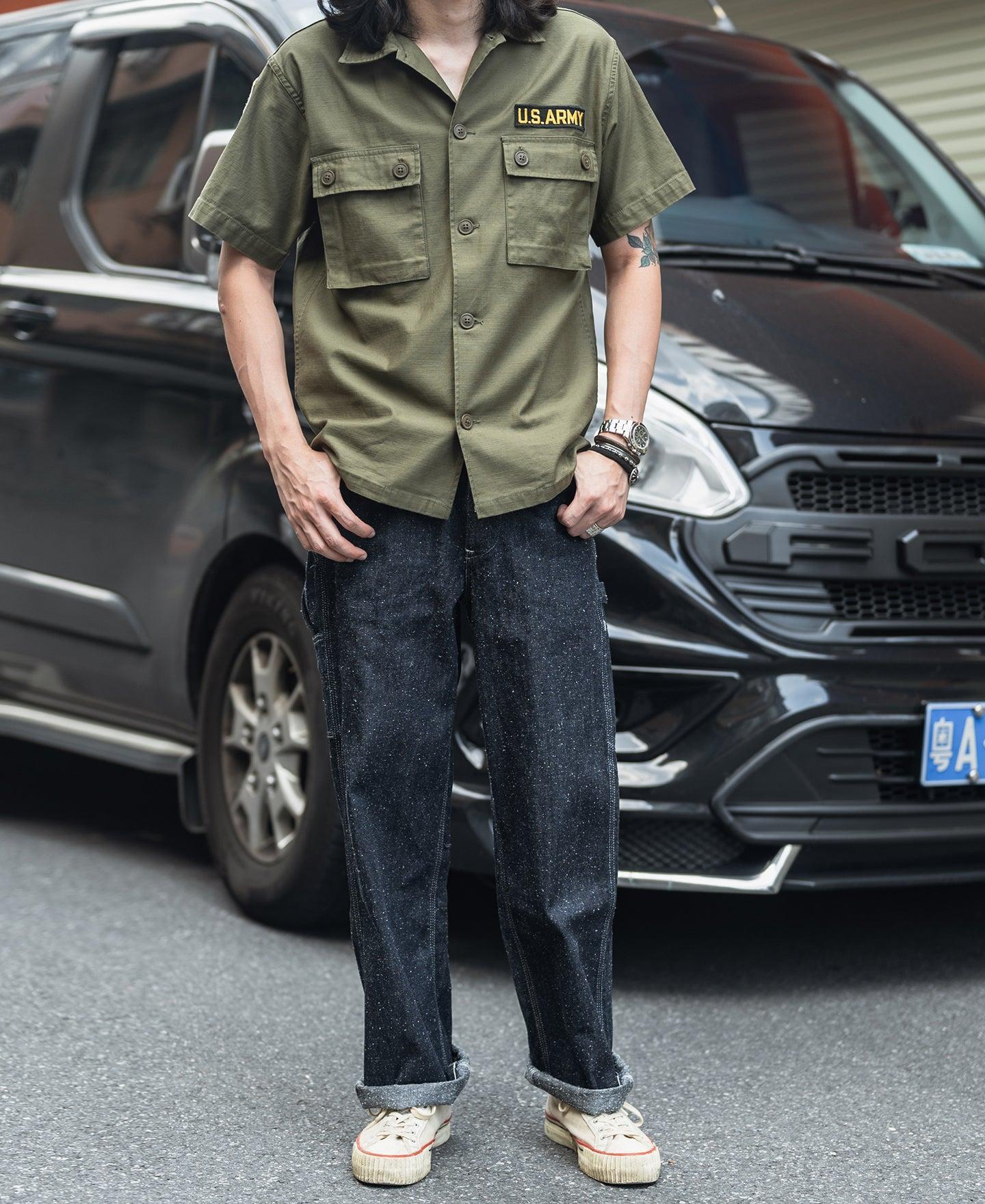 Slub Pearl Yarn Indigo Denim Carpenter Pants Product Image