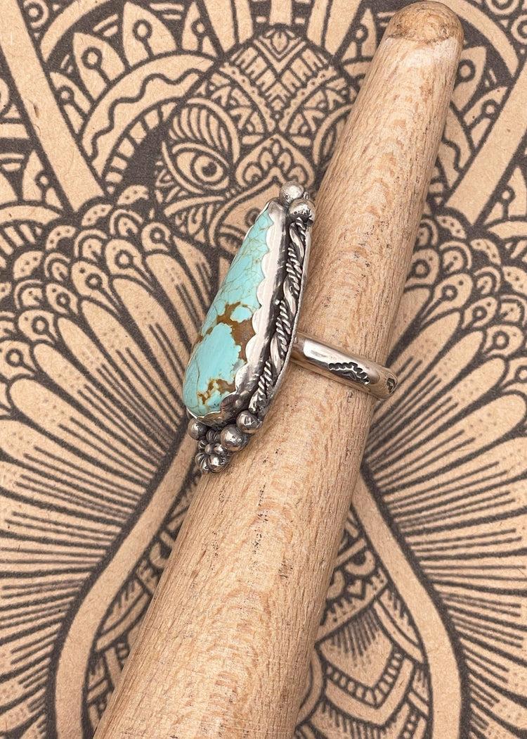 Sterling Silver Turquoise Flower Ring Product Image