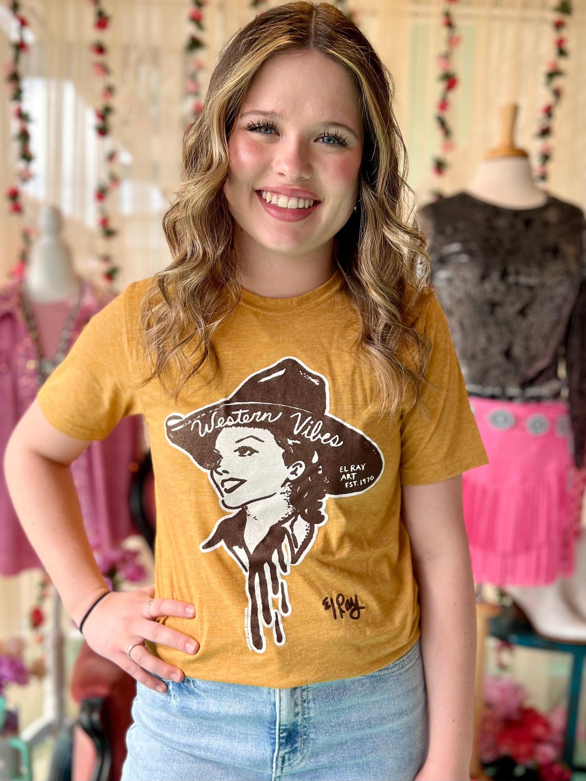 Mustard Western Vibes Tee Product Image