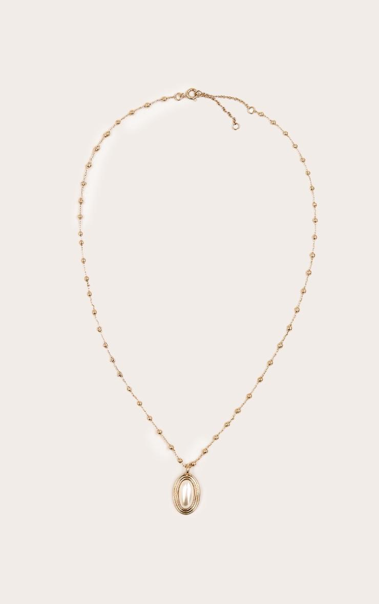 Cream Pearl Pendant Bobble Chain Necklace Product Image