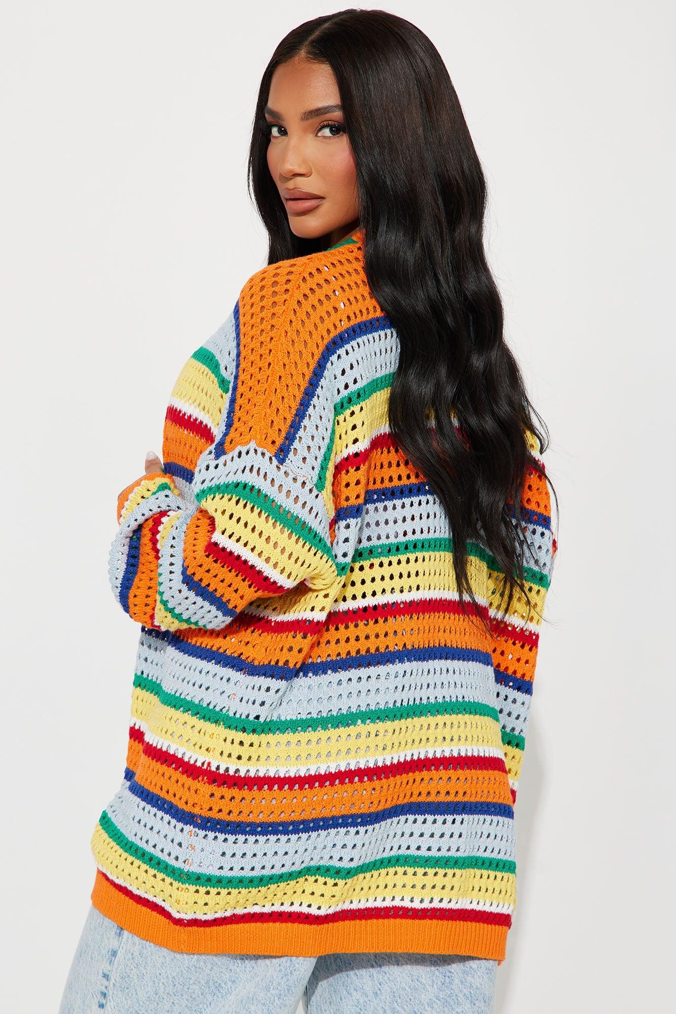 Standing Out Crochet Cardigan - Multi Color Product Image