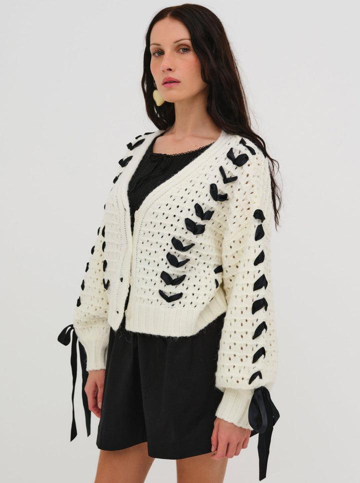 Laurel Oversized Cardigan — Ivory Product Image